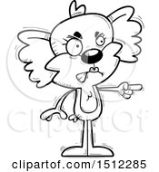 Clipart Of A Black And White Mad Pointing Female Koala Royalty Free Vector Illustration