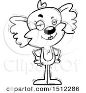 Clipart Of A Black And White Confident Female Koala Royalty Free Vector Illustration