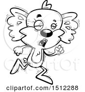 Clipart Of A Black And White Tired Running Female Koala Royalty Free Vector Illustration