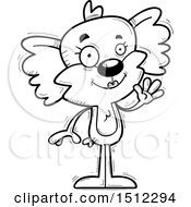 Clipart Of A Black And White Friendly Waving Female Koala Royalty Free Vector Illustration