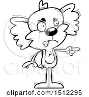 Clipart Of A Black And White Mad Pointing Male Koala Royalty Free Vector Illustration