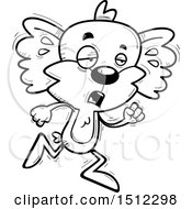 Clipart Of A Black And White Tired Running Male Koala Royalty Free Vector Illustration