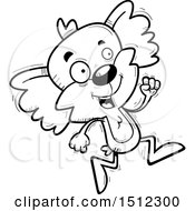 Clipart Of A Black And White Running Male Koala Royalty Free Vector Illustration