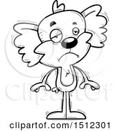 Clipart Of A Black And White Sad Male Koala Royalty Free Vector Illustration