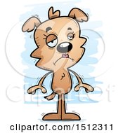 Clipart Of A Sad Female Dog Royalty Free Vector Illustration