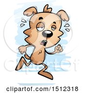 Clipart Of A Tired Running Male Dog Royalty Free Vector Illustration