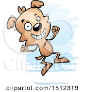 Clipart Of A Jumping Male Dog Royalty Free Vector Illustration