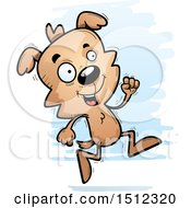 Clipart Of A Running Male Dog Royalty Free Vector Illustration