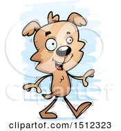 Clipart Of A Happy Walking Male Dog Royalty Free Vector Illustration