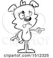 Clipart Of A Black And White Mad Pointing Female Dog Royalty Free Vector Illustration