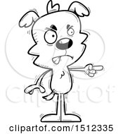 Clipart Of A Black And White Mad Pointing Male Dog Royalty Free Vector Illustration