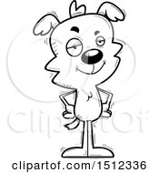 Clipart Of A Black And White Confident Male Dog Royalty Free Vector Illustration