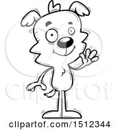 Clipart Of A Black And White Friendly Waving Male Dog Royalty Free Vector Illustration