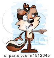 Clipart Of A Mad Pointing Female Chipmunk Royalty Free Vector Illustration