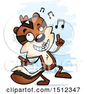 Clipart Of A Happy Dancing Female Chipmunk Royalty Free Vector Illustration