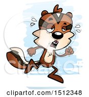 Clipart Of A Tired Running Female Chipmunk Royalty Free Vector Illustration