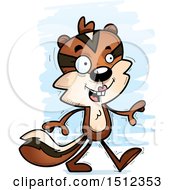 Clipart Of A Happy Walking Female Chipmunk Royalty Free Vector Illustration
