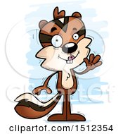 Clipart Of A Friendly Waving Female Chipmunk Royalty Free Vector Illustration