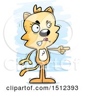 Clipart Of A Mad Pointing Female Cat Royalty Free Vector Illustration