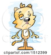 Clipart Of A Sad Female Cat Royalty Free Vector Illustration