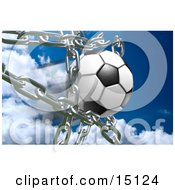 Soccer Ball Breaking Through Metal Chains While Making A Goal Symbolizing Breaking Free Strength Victory And Success Clipart Illustration by Anastasiya Maksymenko #COLLC15124-0032
