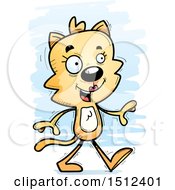 Clipart Of A Happy Walking Female Cat Royalty Free Vector Illustration