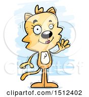 Clipart Of A Friendly Waving Female Cat Royalty Free Vector Illustration by Cory Thoman