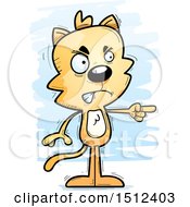 Clipart Of A Mad Pointing Male Cat Royalty Free Vector Illustration