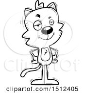 Clipart Of A Black And White Confident Male Cat Royalty Free Vector Illustration
