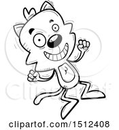 Clipart Of A Black And White Jumping Male Cat Royalty Free Vector Illustration