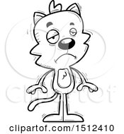 Clipart Of A Black And White Sad Male Cat Royalty Free Vector Illustration