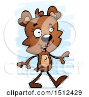 Clipart Of A Happy Walking Female Bear Royalty Free Vector Illustration