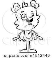 Clipart Of A Black And White Sad Female Bear Royalty Free Vector Illustration