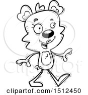 Poster, Art Print Of Black And White Happy Walking Female Bear