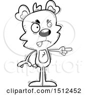 Clipart Of A Black And White Mad Pointing Male Bear Royalty Free Vector Illustration