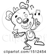 Poster, Art Print Of Black And White Happy Dancing Male Bear