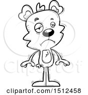 Clipart Of A Black And White Sad Male Bear Royalty Free Vector Illustration