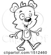 Clipart Of A Black And White Happy Walking Male Bear Royalty Free Vector Illustration