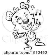 Clipart Of A Black And White Happy Dancing Female Bear Royalty Free Vector Illustration