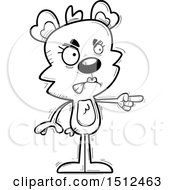 Clipart Of A Black And White Mad Pointing Female Bear Royalty Free Vector Illustration