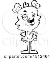 Clipart Of A Black And White Confident Female Bear Royalty Free Vector Illustration