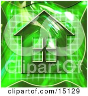 Green Home Icon Symbolizing Real Estate Or An Energy Efficient Home