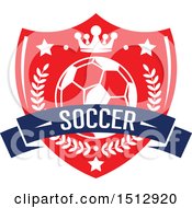Poster, Art Print Of Soccer Ball In A Shield