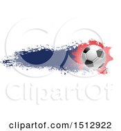 Poster, Art Print Of Soccer Ball And Grungy Flag Banner