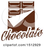 Clipart Of A Chocolate Bar With Text And A Peeling Wrapper Royalty Free Vector Illustration