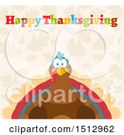 Poster, Art Print Of Happy Thanksgiving Greeting Over A Turkey Bird