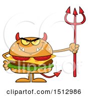 Poster, Art Print Of Devil Cheeseburger Mascot Holding A Trident