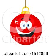 Poster, Art Print Of Happy Red Christmas Bauble Ornament Mascot Character