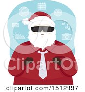 Christmas Santa Claus Wearing Virtual Reality Glasses
