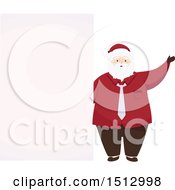 Poster, Art Print Of Christmas Santa Claus By A Blank Sign